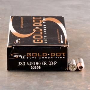 Buy 50rds 380 Auto Speer LE Gold Dot 90gr. JHP Ammo Online